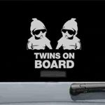 Twins On Board Carlos Vinyl Decal Sticker (SILVER)