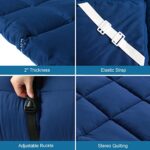 Cot Mattress Topper (Improved Thickness), Quilted Cot Pads for Camping, Soft Comfortable Sleeping Cot Mattress Pad Only, Camping Mattress Pad 75″x30″ for Camp Cot/Rv Bunk/Narrow Twin Beds, Navy