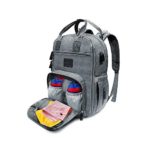 TradeBone Baby Diaper Bag Backpack Insulated with Charging Port (Medium, Grey)