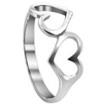 Gem Avenue 925 Sterling Silver Emotional Twin Open Heart Love Womens Ring
