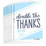 Big Dot of Happiness It’s Twin Boys  – Blue Twins Baby Shower Thank You Cards (8 count)