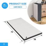 4 inch Tri Fold Folding Mattress Memory Foam Mattress Topper Portable Foldable Mattress Topper for Camping, Guest, Floor RV, CertiPUR-US Certified,with Washable Cover,Easy Storage, Twin