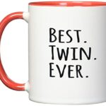 3dRose Best Twin Ever Mug, 11 oz, Red,mug_151545_5