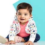 Simple Joys by Carter’s Baby Girls’ 4-Piece Jacket, Pant, and Bodysuit Set, Navy Dots/Pink/Floral/Stripe, 6-9 Months