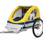 Schwinn Echo Kids/Child Double Tow Behind Bicycle Trailer, 20 inch wheel size, foldable, yellow