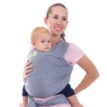 Baby Wrap Carrier All-in-1 Stretchy Baby Wraps – Baby Carrier – Infant Carrier – Baby Wrap – Hands Free Babies Carrier Wraps – Baby Shower Gift – One Size Fits All (Classic Gray)