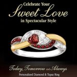Rings by Sunlucky Women’s Twin Love Hearts Inlaid Red Zircon Ring Gift Idea Engagement Anniversary Jewelry Gift Under 5 Dollars (Silver, 6)