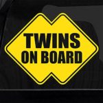 TWINS on Board Die Cut Vinyl Decal Sticker Car Window 4″x4″ Funny Sign Baby On Board