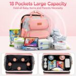 Gimars Diaper Bag Backpack, Large Pockets Multifunctional Baby Girl Diaper Bag for 2 Kids/Twins Baby Stuff, Baby Shower Gifts, Diaper Bag with Detachable Changing Station for Boys Girls