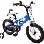 RoyalBaby BMX Freestyle Kid’s Bike with Two Hand Brakes, Tool Free Pedal Assembly Boy’s Bike and Girl’s Bike for Ages 3 to 8 Years, Training Wheels for 12″ 14″ 16″, Kickstand for 16″ 18″ Bicycle, Blue