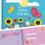 Twins First Year Hardcover Memory Book Butterfly Edition – Newborn Babies 1st Year Journal and Milestones Photo Album – Perfect and Unique Gift Idea for Baby Showers and Birthday Presents