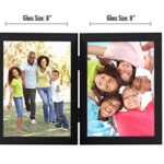 Americanflat Hinged 8×10 Picture Frame in Black – Double Picture Frame with Engineered Wood and Shatter Resistant Glass for Tabletop Display