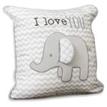Wendy Bellissimo Super Soft Square Decorative Pillow + Throw Pillow (11×11) Nursery Décor – Elephant Grey and White