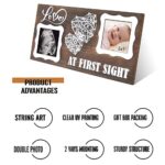 Yudarte Pregnancy Announcements Baby Ultrasound Picture Frame – New Mom First Time Parents Keepsake Gifts – Love at First Sight Sonogram Photo Frame Double 3×3 Inches