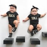 Matching Twins Outfits, Rock and Roll Twins Onesie, Includes 2 Premium Quality Bodysuits