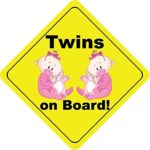 Twins On Board Girls Nipples Bear Cute Funny Baby Sticker Decal Design 5” X 5”