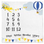 Baby Monthly Milestone Age Blanket – Boy + Girl. Baby Shower Gift Idea! First Days, Weeks, Months, Years. Large Photo Prop for Newborn, Infant, Or Toddler. Mom & Dad Keepsake. (Adventure Woodland)