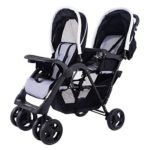 HONEY JOY Double Stroller Infant Baby Pushchair Convenience Twin Seat (Pure Black)