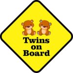 StickerTalk 5in x 5in Boy Girl Twins on Board Magnet by