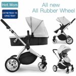 Infant Toddler Baby Stroller Carriage,Hot Mom Stroller 2 in 1 pram seat with Bassinet,Grey