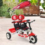 4 in 1 Twins Kids Baby Stroller Safety Double Rotatable Seat (red)