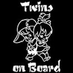 Twins on Board Family Boy Girl Car Window Vinyl Decal Sticker (BB-11) (White, 7.5 inches x 5 inches)
