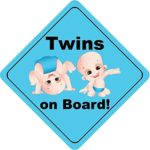 Twins On Board Boys Dance Cute Funny Baby Sticker Decal Design 5” X 5”