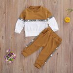 Arvbitana Unisex Toddler Baby Boy Girl Spring Fall Winter Clothes Long Sleeve T-Shirt Tops+Long Pants Two Piece Solid Outfit (D-Two Piece Khaki Brown, 2-3T)