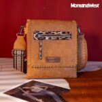 Montana West Messenger Bag for Man Trendy Medium Women’s Crossbody Handbags with Guitar Strap and Holster Brown MWC-H183BR