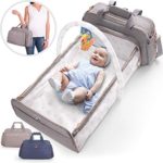 4-in-1 Convertible Baby Diaper Bag – Get Organized with Multi-Purpose Travel Baby Bag – Includes Bassinet & Changing Pad – Lightweight Design Wears 4 Ways – Spacious Interior – 19.6 x 10.2 Inches