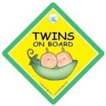 BABY iwantthatsign.com Twins On Board, Twins On Board Car Sign, Peapod, Unisex Unisex Baby Safety Sign, Baby Car Sign