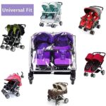 Double Stroller Rain Cover for Pushchair Universal Twins Pram Waterproof Stroller Weather Shield Outdoor Clear Travel Stroller Rain Protection Side by Side Wind Shield Cover Air Circulation