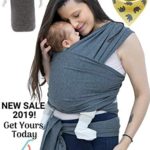 Baby Wrap Carrier, Unisex Baby Sling, Ergonomic Infant to Toddler Carrier with Pouch and Bib
