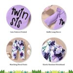 fioukiay Preemie Twin Baby Girl Clothes Matching Sister Outfits Cute Baby Girl Fall Winter Clothing Set (Purple, Preemie)
