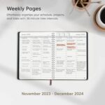 2024 Planner Weekly and Monthly – Hourly Appointment Book 2024 – Softcover, Twin-Wire Binding – Teacher Planner, Simple Design for Productivity – 6.5 x 8.5
