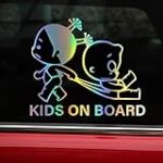3Pcs Pack Kids on Board Car Stickers and Decals Baby on Board Baby in Car Funny Car Styling Bumper Sticker Vinyl Decal for Car Body Door Windshield Window Vehicle Auto Truck SUV Motorcycle Laptop Wall Decor 16.5cmx13cm (Laser)