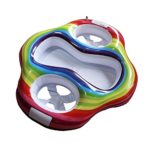 None Inflatable Rainbow Twin Baby Pool Float Double Seats