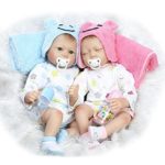 Pinky 55cm 22 Inch Realistic Looking Soft Vinyl Silicone Lifelike Sleeping Baby Girl Toddler Toy Reborn Baby Boy Dolls Twins Magnetic Mouth Dummy