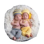 Pinbo Baby Twins Boys Girls Photography Prop Crochet Knitted Hat Pants