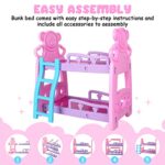 deAO Baby Doll Accessories Bunk Bed Doll Crib,Doll Furnitures Toy Bed Doll Crib zfor Twin Dolls fits 14 Inch,Doll Furniture Accessories Toys