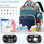 SHITIESHOU Diaper Bag Backpack Baby Bag, Baby Girl Boy Diaper Bag for Dad Mom with Pad, 16 Pockets, Pacifier Case, Large Diaper Bag Unisex for Travel (Colorful)