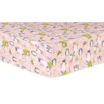 Trend Lab Snow Pals Pink Deluxe Flannel Fitted Crib Sheet