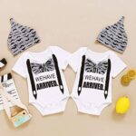 Newborn Boy Matching Outfit Twins Bodysuit Ladies We Have Arrived Romper (White-02, 0-3 Months)