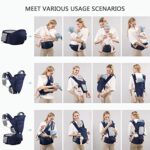 Baby Carrier Newborn to Toddler with Hip Seat 6-in-1 Ergonomic All Positions Infant Carrier Soft Baby Holder Carrier with Hood for All Seasons