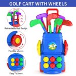 TEMI Toddler Golf Set – Kids Golf Suitcase Game Play Set & Sports Toys with 12 Balls, 6 Golf Sticks, 2 Practice Holes and a Putting Mat – Indoor and Outdoor Toys for 3 4 5 6Year Old Boys Girls