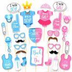 Gender Reveal Party Photo Booth Props Kit On Sticks Vote Boy or Girl? Gift Party Decorations Selfie Frame 30 PCS