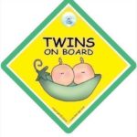 Twins On Board Car Sign, Peapod, Green Pea Pod, Decal, Bumper Sticker, Baby Car Sign, Maternity
