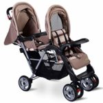 HONEY JOY Double Stroller Infant Baby Pushchair Convenience Twin Seat (Grey)