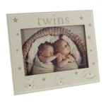 Twins Photo Frame Gift – Twin Baby Frame With Icons by ukgiftstoreonline