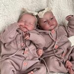 19Inch Reborn Baby Dolls Twins,Newborn Baby Dolls Silecone Baby Girl Boy Weighted Body,Clothes and Bottles Gift for Kids Age 3+